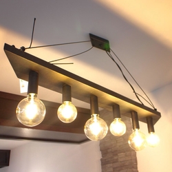 Suspension style en forme de rhomboïde - lustre dintrieur en fer forg avec les ampoules retro