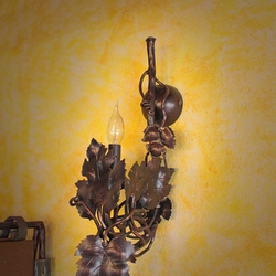 Applique murale en fer forg, VINI au motif naturel de vigne