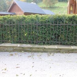 Vintage plot pri chalupe - kovan plotov dielec v udovom tle