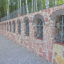 Wrought-iron grilles on monuments at the pilgrimage place Butkov in Slovakia