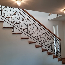 Wrought iron staircase railing, Lily pattern - interior railing Wrought iron staircase railing, Lily pattern - interior railing