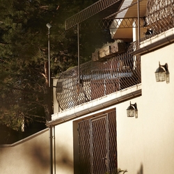 Schmiedeeiserne Terrassenüberdachung, Außengeländer und Gitter