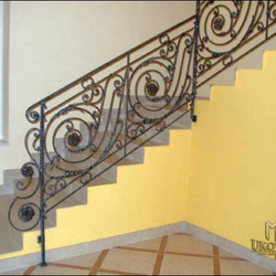 A staircase railing A staircase railing