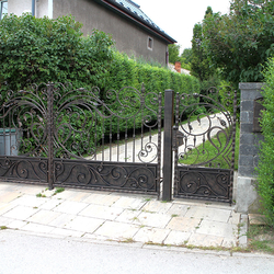 Romantisches geschmiedetes Tor mit einem Hauch von Jugendstilfür ein Einfamilienhaus Romantisches geschmiedetes Tor mit einem Hauch von Jugendstilfür ein Einfamilienhaus