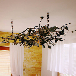 Luxusní stropní svítidlo s lesním motivem - umělecký interiérový lustr - moderní svítidlo