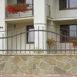 Balcony railings with forged solid flower pot holders