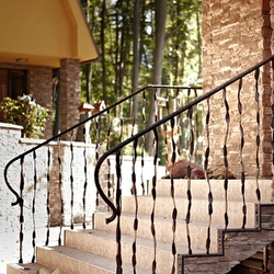 A wrought iron railing - entrance stairs