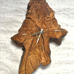 Wooden clock from an old oak tree trunk  design wall clock with stainless steel accessories