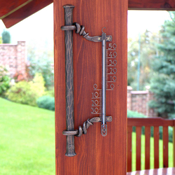 A wrought iron thermometer