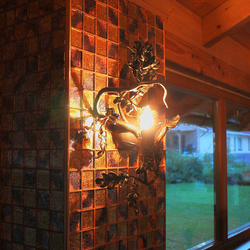 Luminaire exceptionnel – luminaire d’intérieur en fer forgé Dub – applique murale au design inspiré par la nature, le chêne. 
