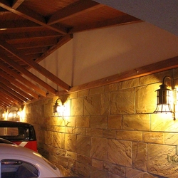 Wrought iron lighting in luxurious parking garages