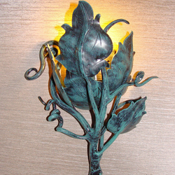 Schmiedeeiserne Wandlampe  geschmiedete Seitenlampe Sonnenblume