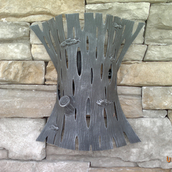 A wrought iron lamp shade - bark