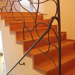 Hand wrought iron interior staircase railing - modern railings Hand wrought iron interior staircase railing - modern railings