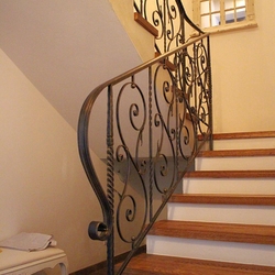 Hand wrought iron interior staircase railing