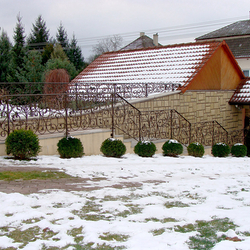 Schmiedeeisernes Treppengeländer im Garten Schmiedeeisernes Treppengeländer im Garten