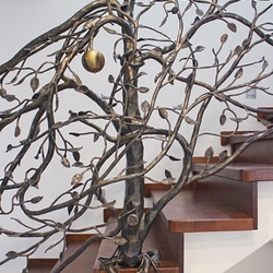 Hand wrought iron interior staircase railing Hand wrought iron interior staircase railing