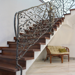 Hand-forged railings for stairs with natural motif - interior railings Hand-forged railings for stairs with natural motif - interior railings