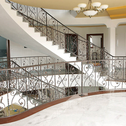 Spiral wrought iron stair railing Spiral wrought iron stair railing
