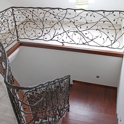 Hand wrought iron interior staircase railing