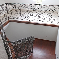 Hand wrought iron interior staircase railing - artistic spiral railings Hand wrought iron interior staircase railing - artistic spiral railings