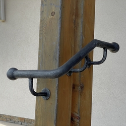  Wrought iron handrail on the external staircase of the Greek Catholic church in Slovakia