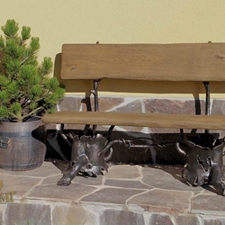 Kovaná lavička na zápraží - ručně kovaná lavička se dřevem - zahradní nábytek