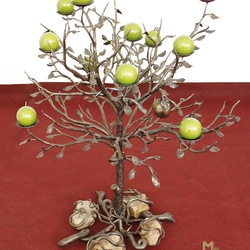 A candleholder - a tree with a snake and apple - exclusive candle holder