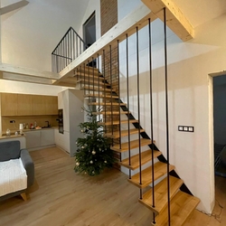 Metal railing with a simple design in the interior of a family house Metal railing with a simple design in the interior of a family house