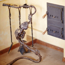 Wrought iron fireplace accessories