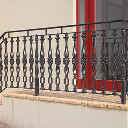 A wrought iron railing