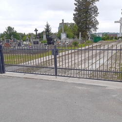 A fencing of the cemetery in Ľubotice - wrought iron gate and fence A fencing of the cemetery in Ľubotice - wrought iron gate and fence