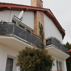 A modern wrought iron railing 