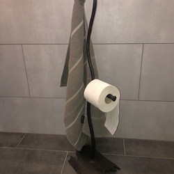 Porte papier toilette et essuie-mains sur pied 