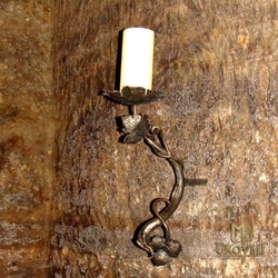 Kovaný svícen na stěnu - Vinná réva