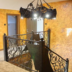 Hand wrought iron interior staircase railing - Roots Hand wrought iron interior staircase railing - Roots