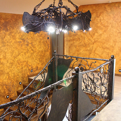Hand wrought iron interior staircase railing - Roots Hand wrought iron interior staircase railing - Roots