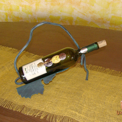 Schmiedeeiserner Flaschenhalter – Weinblatt