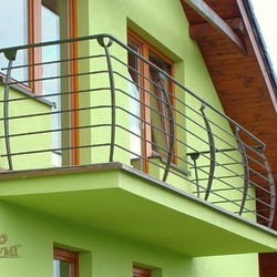 A modern wrought iron railing