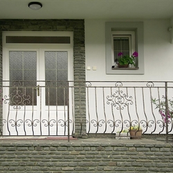 A wrought iron railing - house entrance