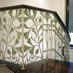 Luxurious interior wrought iron stair railing made in UKOVMI Luxurious interior wrought iron stair railing made in UKOVMI