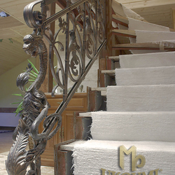 The replica of a historic staircase railing
