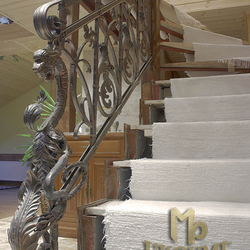 The replica of a historic staircase railing The replica of a historic staircase railing