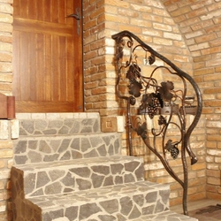 Design railing with a vine motif at the entrance to the wine cellar Design railing with a vine motif at the entrance to the wine cellar